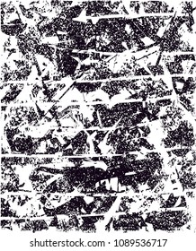 Distressed background in black and white texture with  dark spots, scratches and lines. Abstract vector illustration