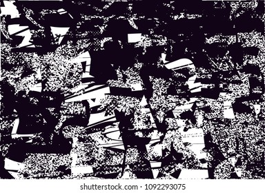Distressed background in black and white texture with  dark spots, scratches and lines. Abstract vector illustration
