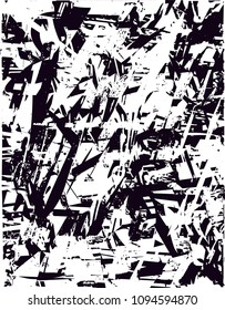 
Distressed background in black and white texture with  dark spots, scratches and lines. Abstract vector illustration
