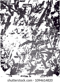 
Distressed background in black and white texture with  dark spots, scratches and lines. Abstract vector illustration
