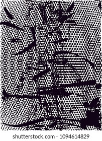 
Distressed background in black and white texture with  dark spots, scratches and lines. Abstract vector illustration
