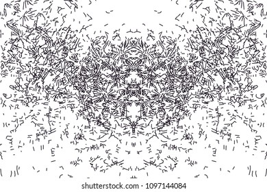 Distressed background in black and white texture from photo of cacti with  dark spots, scratches and lines. 