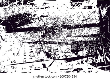 Distressed background in black and white texture from photo of cacti with  dark spots, scratches and lines. Abstract vector illustration