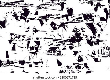 Distressed background in black and white texture with  dark spots, scratches and lines. Abstract vector illustration
