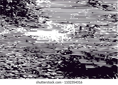 Distressed background in black and white texture with  dark spots, scratches and lines. Abstract vector illustration
