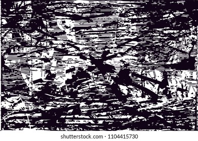 Distressed background in black and white texture with  dark spots, scratches and lines. Abstract vector illustration
