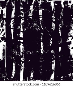 Distressed background in black and white texture with  dark spots, scratches and lines. Abstract vector illustration