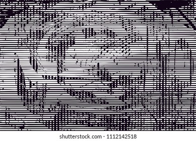 Distressed background in black and white texture with  dark spots, scratches and lines. Abstract vector illustration