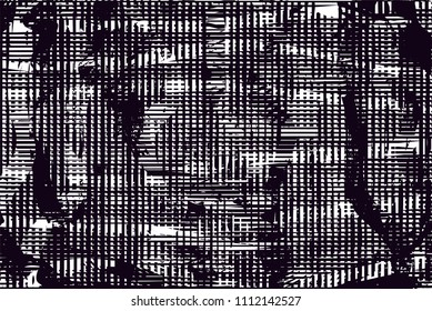 Distressed background in black and white texture with  dark spots, scratches and lines. Abstract vector illustration