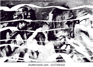 Distressed background in black and white texture with  dark spots, scratches and lines. Abstract vector illustration