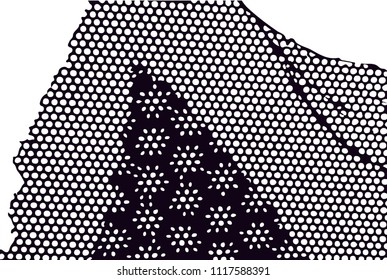 Distressed background in black and white texture with  dark spots, nets, scratches and lines. Abstract vector illustration