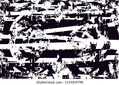 Distressed background in black and white texture with  dark spots, nets, scratches and lines. Abstract vector illustration