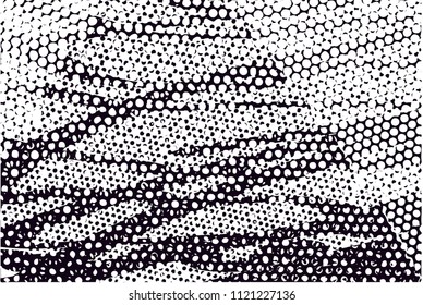 Distressed background in black and white texture with  dark spots, nets, scratches and lines. Abstract vector illustration