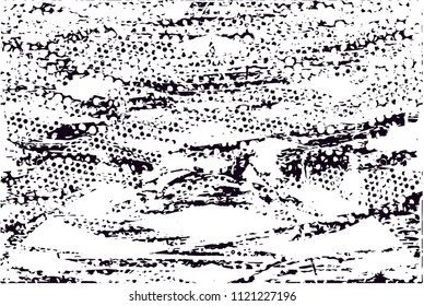 Distressed background in black and white texture with  dark spots, nets, scratches and lines. Abstract vector illustration
