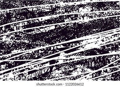 Distressed background in black and white texture with  dark spots, nets, scratches and lines. Abstract vector illustration
