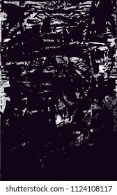 Distressed background in black and white texture with  dark spots, scratches and lines. Abstract vector illustration