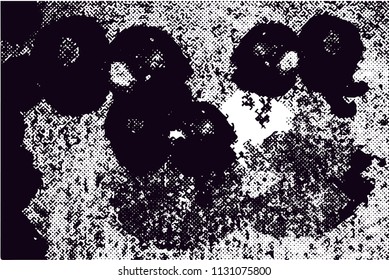 Distressed background in black and white texture with  dark spots, scratches and lines. Abstract vector illustration