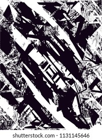 Distressed background in black and white texture with  dark spots, scratches and lines. Abstract vector illustration