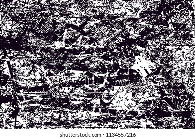 Distressed background in black and white texture with  dark spots, scratches and lines. Abstract vector illustration