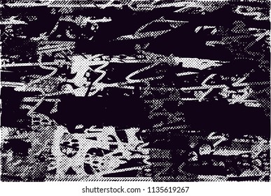 Distressed background in black and white texture with nets, spots, scratches and lines. Abstract vector illustration