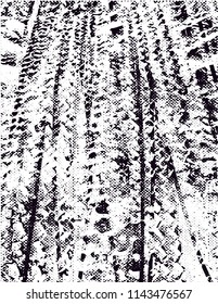 Distressed background in black and white texture with dots, spots, scratches and lines. Abstract vector illustration