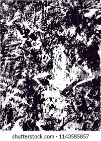 Distressed background in black and white texture with dots, spots, scratches and lines. Abstract vector illustration