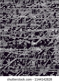 Distressed background in black and white texture with dots, spots, scratches and lines. Abstract vector illustration
