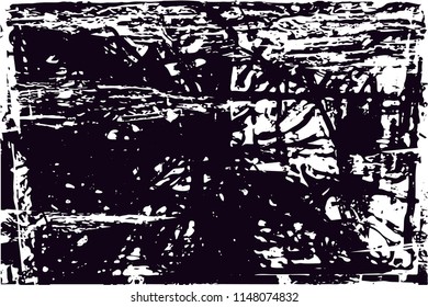 Distressed background in black and white texture with dots, spots, scratches and lines. Abstract illustration