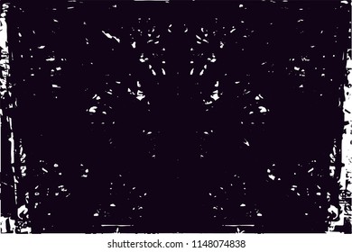 Distressed background in black and white texture with dots, spots, scratches and lines. Abstract illustration