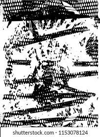 Distressed background in black and white texture with nets, dots, spots, scratches and lines. Abstract 
 illustration