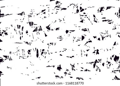 Distressed background in black and white texture with  dark spots, scratches and lines. Abstract vector illustration