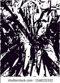Distressed background in black and white texture from agave cacti with  dark spots, scratches and lines. Abstract vector illustration