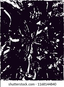 Distressed background in black and white texture from agave cacti with  dark spots, scratches and lines. Abstract vector illustration