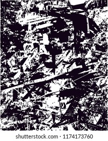 Distressed background in black and white texture from agave cacti with  dark spots, scratches and lines. Abstract vector illustration