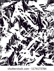 Distressed background in black and white texture from agave cacti with  dark spots, scratches and lines. Abstract vector illustration
