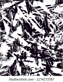Distressed background in black and white texture from agave cacti with  dark spots, scratches and lines. Abstract vector illustration