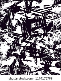 Distressed background in black and white texture from agave cacti with  dark spots, scratches and lines. Abstract vector illustration