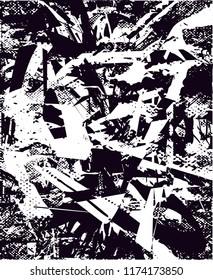 Distressed background in black and white texture from agave cacti with  dark spots, scratches and lines. Abstract vector illustration
