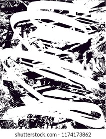 Distressed background in black and white texture from agave cacti with  dark spots, scratches and lines. Abstract vector illustration