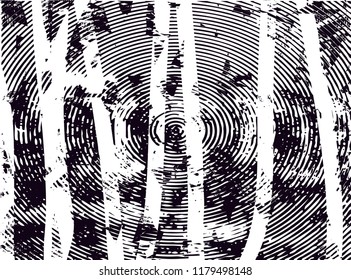 Distressed background in black and white texture with  dark spots, scratches and lines. Abstract vector illustration