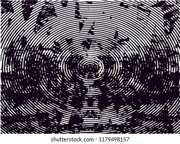Distressed background in black and white texture with  dark spots, scratches and lines. Abstract vector illustration
