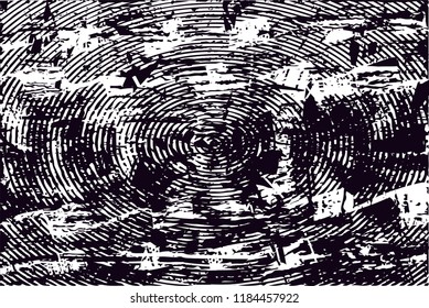 Distressed background in black and white texture with  dark spots, scratches and lines. Abstract vector illustration