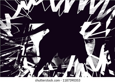 Distressed background in black and white texture with  dark spots, scratches and lines. Abstract vector illustration