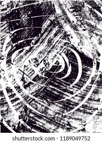 Distressed background in black and white texture with  dark spots, scratches and lines. Abstract vector illustration