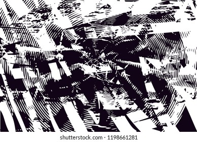 Distressed background in black and white texture with  dark spots, scratches and lines. Abstract vector illustration