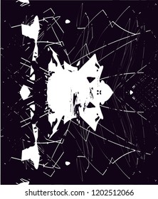 Distressed background in black and white texture with dots, spots, scratches and lines. Abstract vector illustration