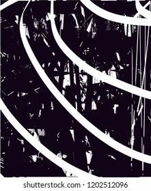 Distressed background in black and white texture with dots, spots, scratches and lines. Abstract vector illustration