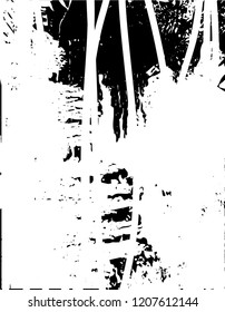 Distressed background in black and white texture with dots, spots, scratches and lines. Abstract vector illustration