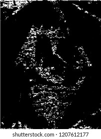 Distressed background in black and white texture with dots, spots, scratches and lines. Abstract vector illustration