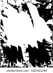 Distressed background in black and white texture with dots, spots, scratches and lines. Abstract vector illustration